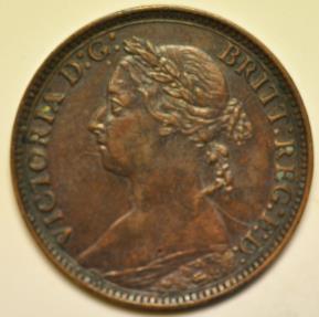 World Coins - Great Britain Farthing 1881-H  VF