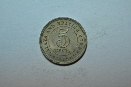 World Coins - Malaya & British Borneo; 5 Cents 1953  BU