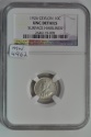 World Coins - Ceylon; Silver 10 Cents 1926  NGC UNC Details - hairlines