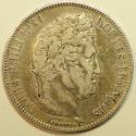 World Coins - France Silver Crown - 5 Francs 1832-W