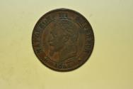 World Coins - France; 2 Centimes 1861-BB