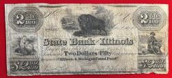 World Coins - Lockport State Bank of Illinois Two Dollars Fifty ($2.50) 1841   RARE !!!