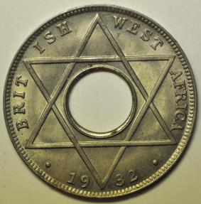 World Coins - British West Africa; 1/10 Penny 1932  UNC