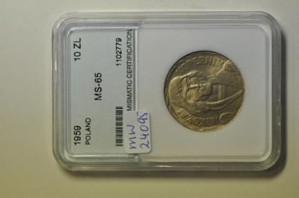 World Coins - Poland; 10 Zlotych 1959 Mikolaj Kopernik  NNC MS-65