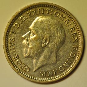 World Coins - Great Britain; Silver 3 Pence 1933   UNC