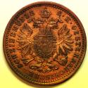 World Coins - Austro-Hungarian Empire Copper Kreuzer 1891   UNC