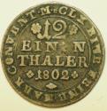 World Coins - German States Brunswick - Wolfenbuttel Silver 1/12 Thaler 1802
