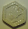 World Coins - Thailand - Siam Chinese Porcelain Gambling Token - Head of the Quinn Victoria - RARE !!!