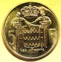 World Coins - Monaco Silver 5 Francs 1966 (a)  UNC