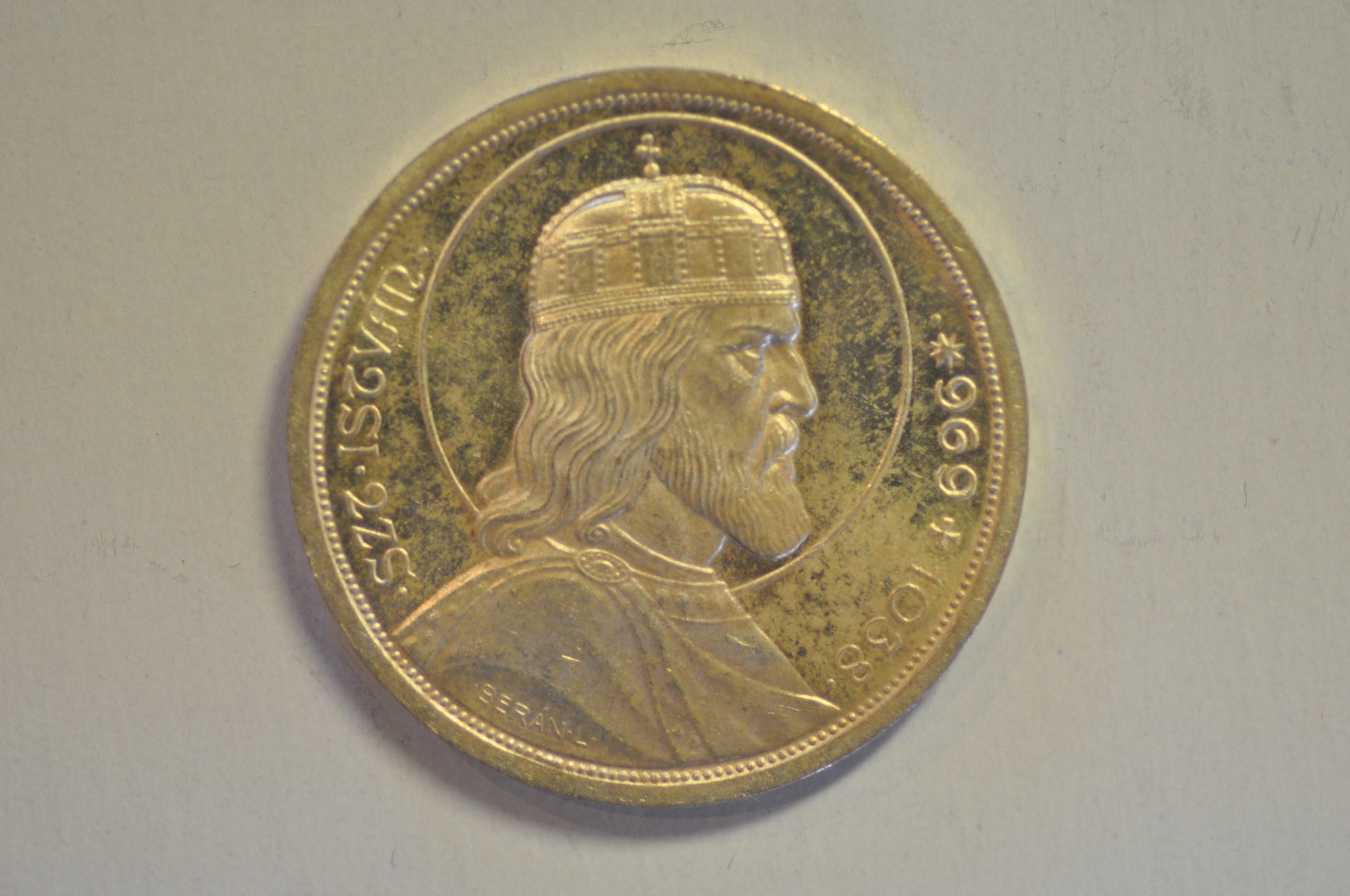 Hungary; Silver Crown - 5 Pengo 1938 Death of St. Stephen - 900th