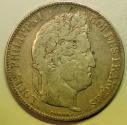 World Coins - France Silver Crown - 5 Francs 1833-A