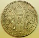 World Coins - Thailand Silver Baht BE2458 - 1915 Elephant
