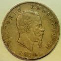World Coins - Italy Silver Crown - 5 Lire 1870 M BN
