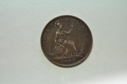 World Coins - Great Britain;  Farthing 1885  XF