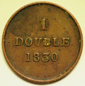 World Coins - Guernsey  Copper Double 1830  VF