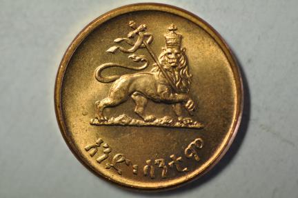 World Coins - Ethiopia; Copper Cent EE1936 (1943-44)  Red UNC
