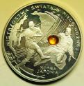 World Coins - Poland Silver with Ambers 10 Zlotych 2002 - FIFA Korea - Japan  PROOF