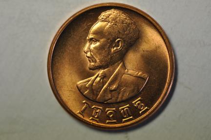 World Coins - Ethiopia; Copper 5 Cents EE1936 (1943-44)  Red UNC