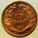 World Coins - Peru  Un Centavo 1944  Red UNC