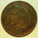 World Coins - France  Bronze 2 Centimes 1862-K   XF
