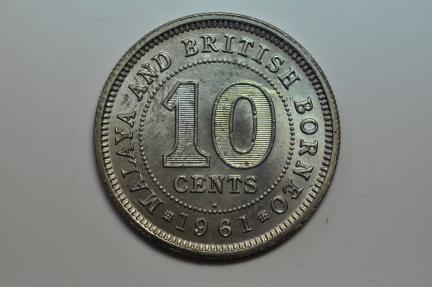 Malaya & British Borneo; 10 Cents 1961-h Bu 