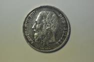 World Coins - Belgium; Silver Crown - 5 Francs 1870