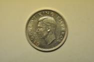 World Coins - New Zealand; Silver Sixpence 1937  Huia Bird