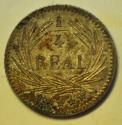 World Coins - Guatemala Silver 1/4 Real 1895  XF/AU