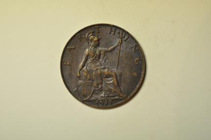 World Coins - Great Britain; Farthing 1917  UNC