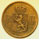 World Coins - Norway Bronze 2 Ore 1884   XF