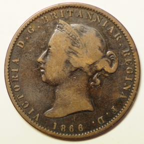 World Coins - Jersey Bronze 1/13 Shilling 1866