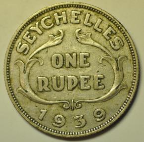 World Coins - Seychelles Silver Rupee 1939