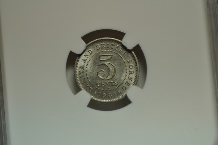 World Coins - Malaya & British Borneo; 5 Cents 1961 KN  NGC MS63