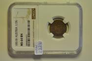 World Coins - Austria; 1/2 Kreuzer 1851-B NGC MS64BN