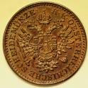 World Coins - Austria Austro - Hungarian Empire Copper 1/4 Kreuzer 1851-A   UNC
