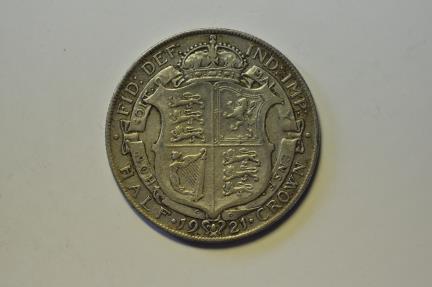 World Coins - Great Britain; Silver 1/2 Crown 1921