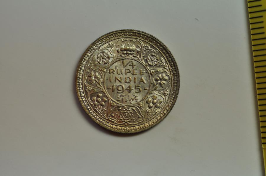 British India; Silver 1/4 Rupee 1945 (b) | Asian And Middle Eastern Coins