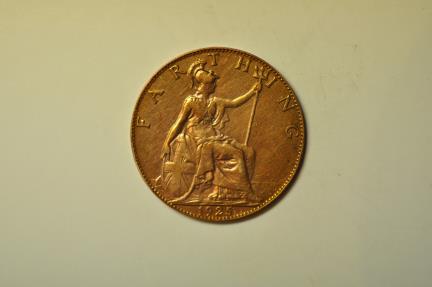World Coins - Great Britain; Farthing 1925  Red UNC