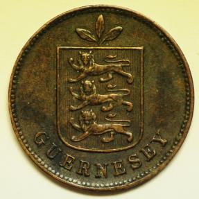 World Coins - Guernsey  Copper Double 1899-H  XF