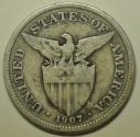 World Coins - Philippines  Silver 50 Centavos 1907-S