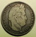 World Coins - France Silver Crown - 5 Francs 1833-H