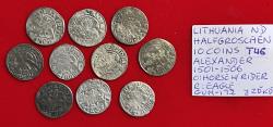 World Coins - Lithuania 10 Coins Lot - Silver 1/2 Groschen no date (1501 - 1506)
