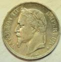 World Coins - France Silver Crown - 5 Francs 1868-BB
