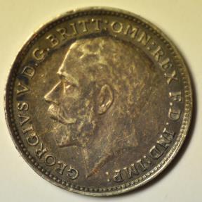 World Coins - Great Britain; Silver 3 Pence 1917