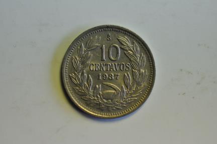 World Coins - Chile; 10 Centavos 1937