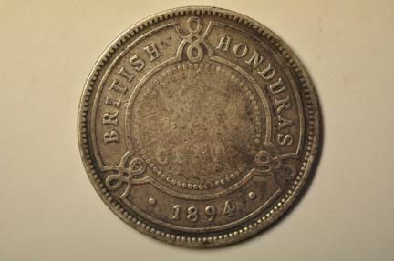World Coins - British Honduras; Silver 25 Cents 1894