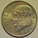 World Coins - Mexico Peso 1981 Mo Open "8" Scarce ! UNC