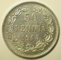 World Coins - Finland under Russian Occupation Silver 50 Pennia 1914-S
