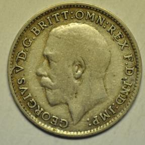 World Coins - Great Britain; Silver 3 Pence 1922
