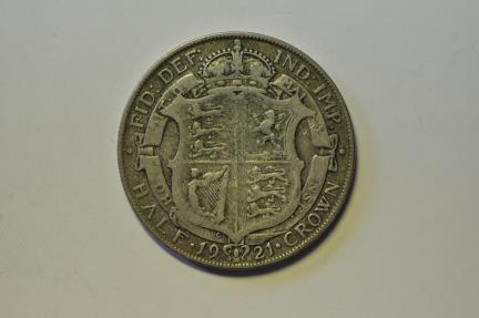 World Coins - Great Britain; Silver 1/2 Crown 1921